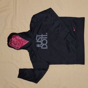 Nike Black and Pink Kids Hoodie